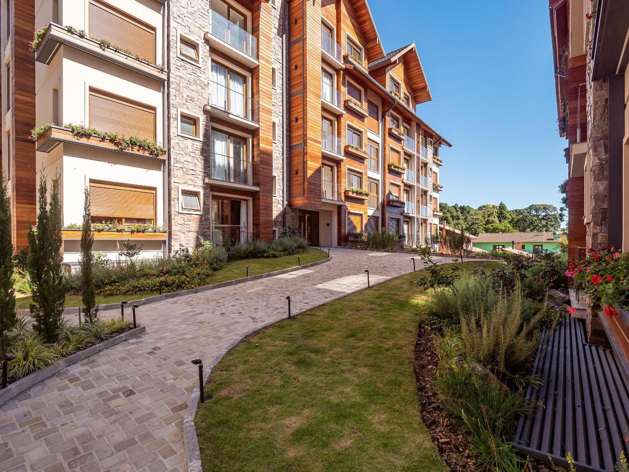 Apartamento Bellagio 2 Suites E Piscina By Achei Canela Exterior foto
